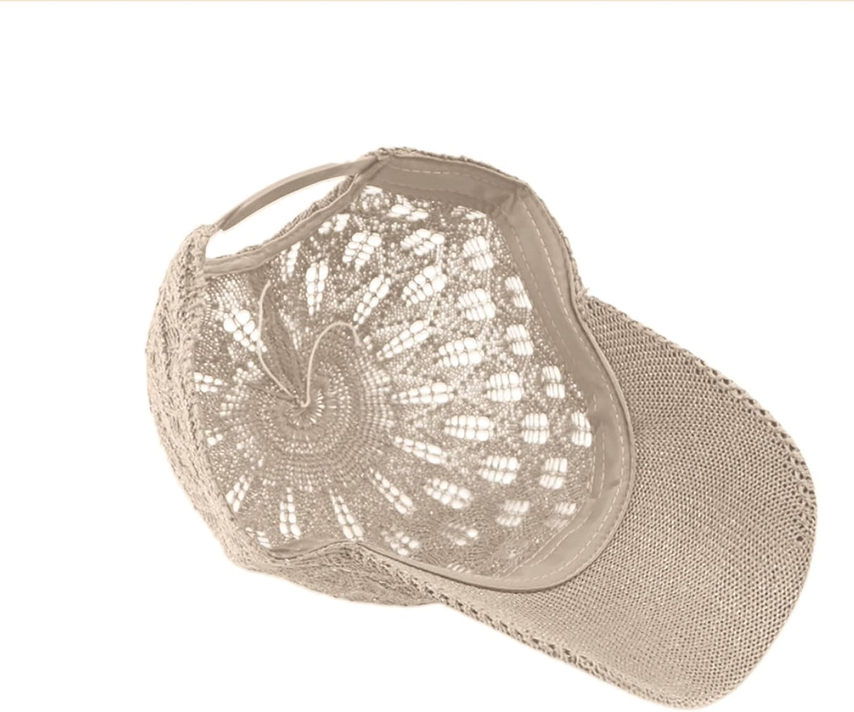 FASHIXD Gorra de béisbol de malla tejida para mujer, gorra de camio...