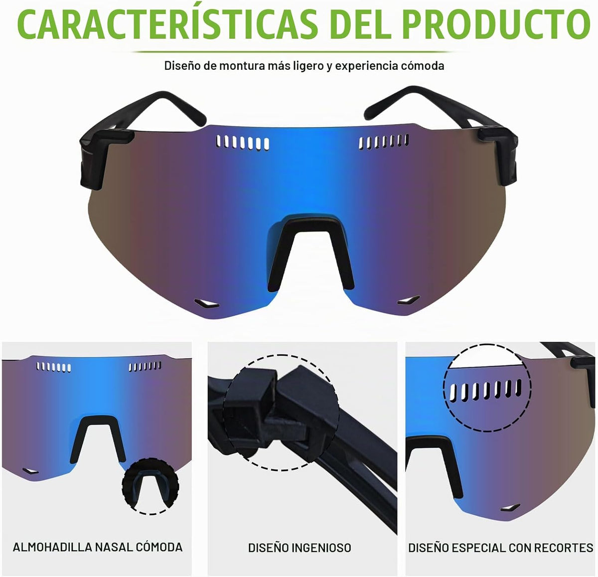 TURVSTPC Gafas de sol deportivas para correr para mujeres y hombres...