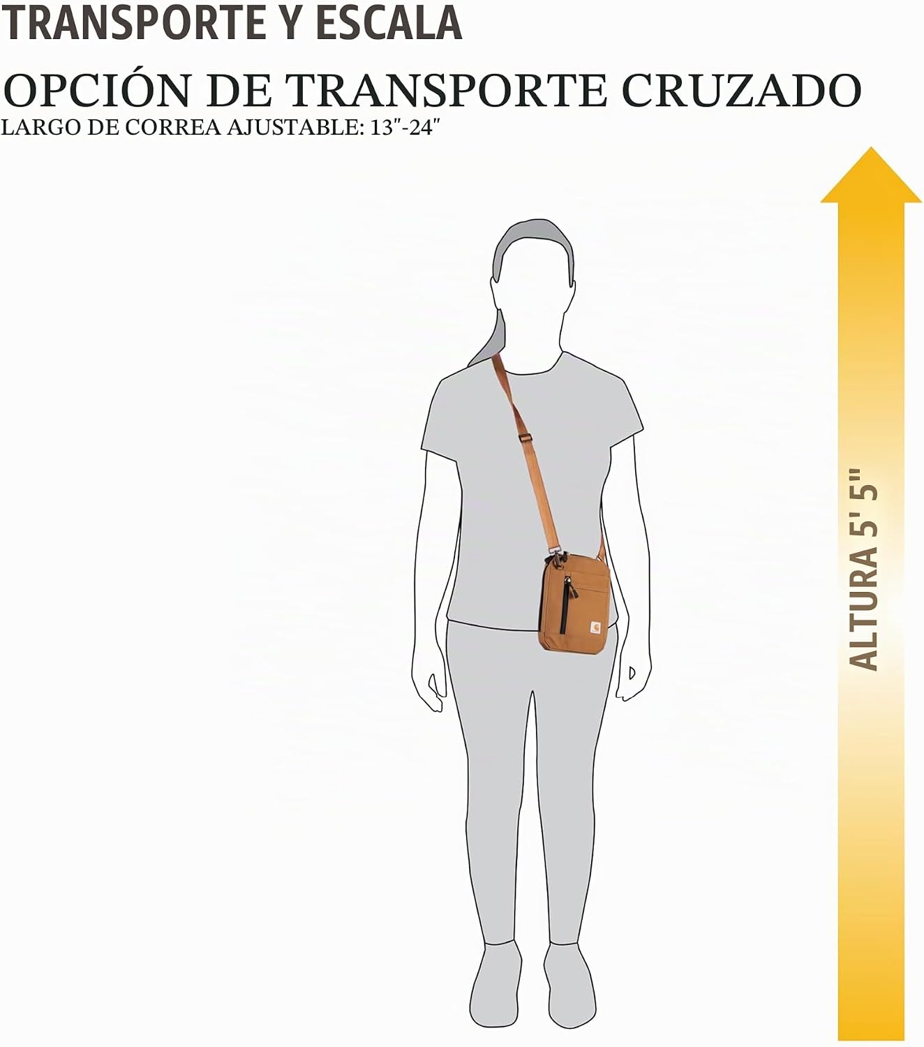 Carhartt Cartera cruzada de nailon 700D, perfecta para conciertos y...
