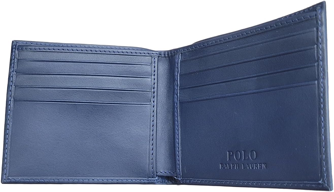 POLO RALPH LAUREN Cartera plegable de cuero para hombre \u2013 Dise...