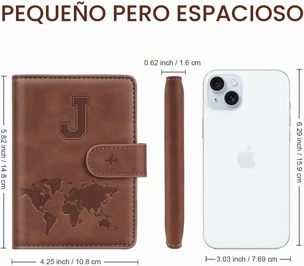 Simikol - Funda para pasaporte con iniciales personalizadas, esenci...