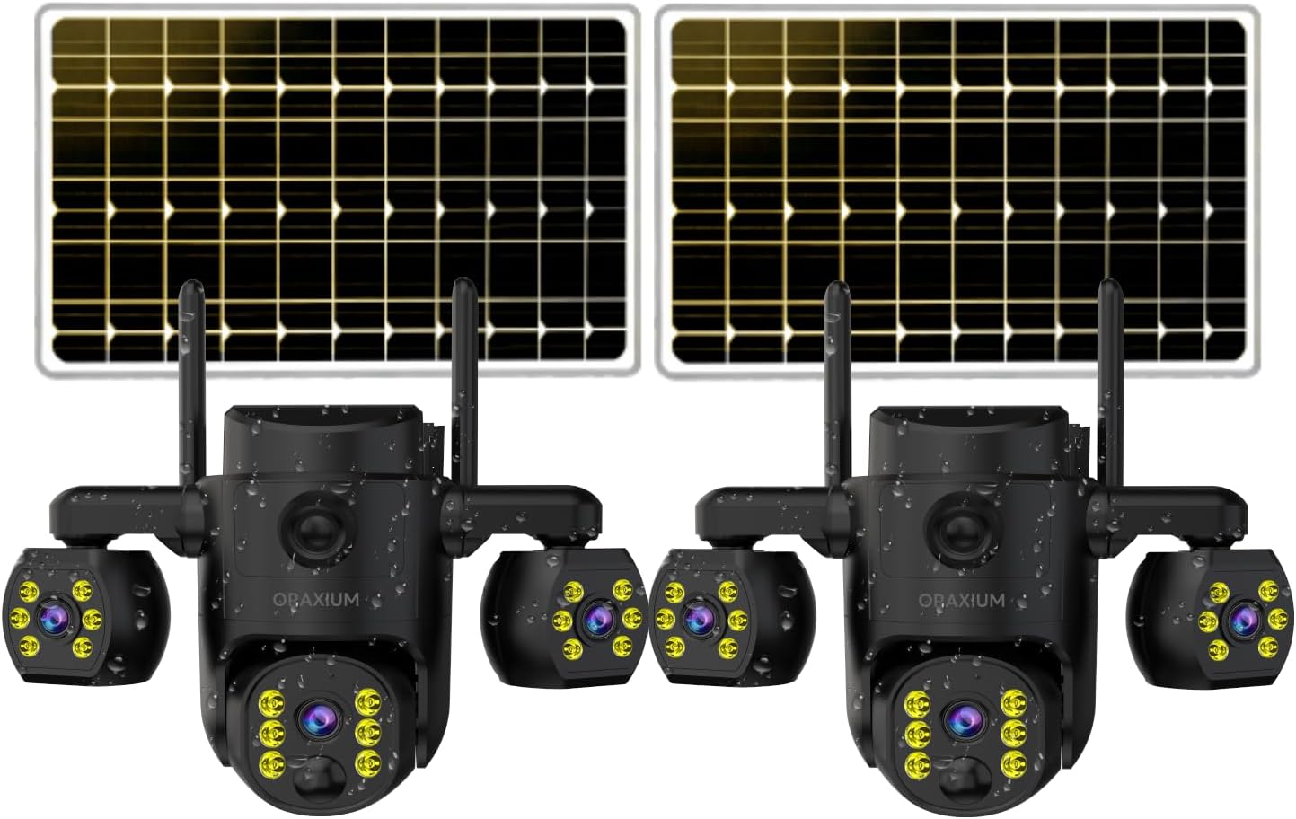 ORAXIUM Cámara de seguridad inalámbrica para exteriores de triple l...