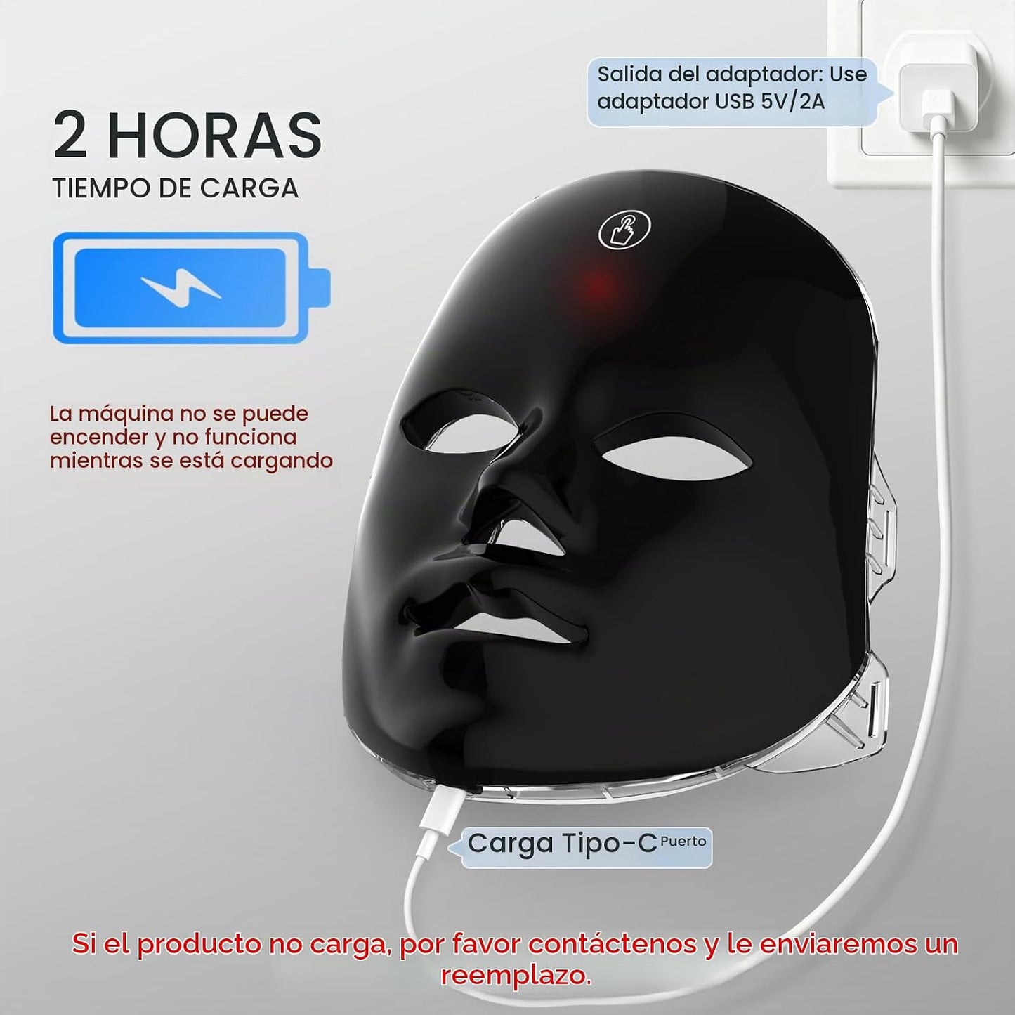 Máscara de luz roja SUERBEATY para la cara, máscara de luz roja de...