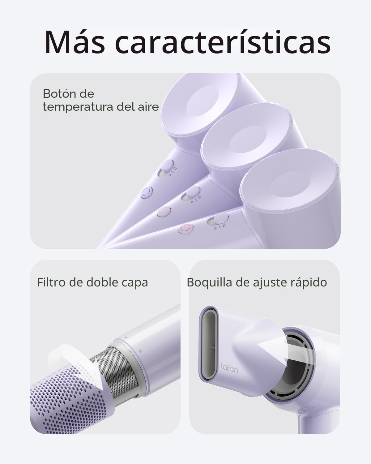 Laifen SE Lite - Secador de pelo iónico de alta velocidad con difus...