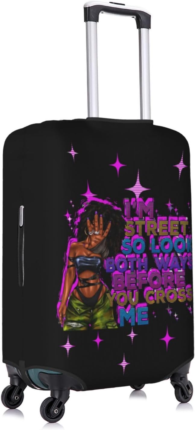 Hepmant Protector de maleta de viaje para mujer afroamericana, elás...