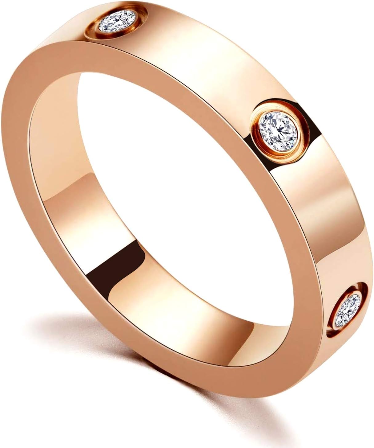 PDWZNBA Anillo de amistad de amor de acero inoxidable chapado en or...
