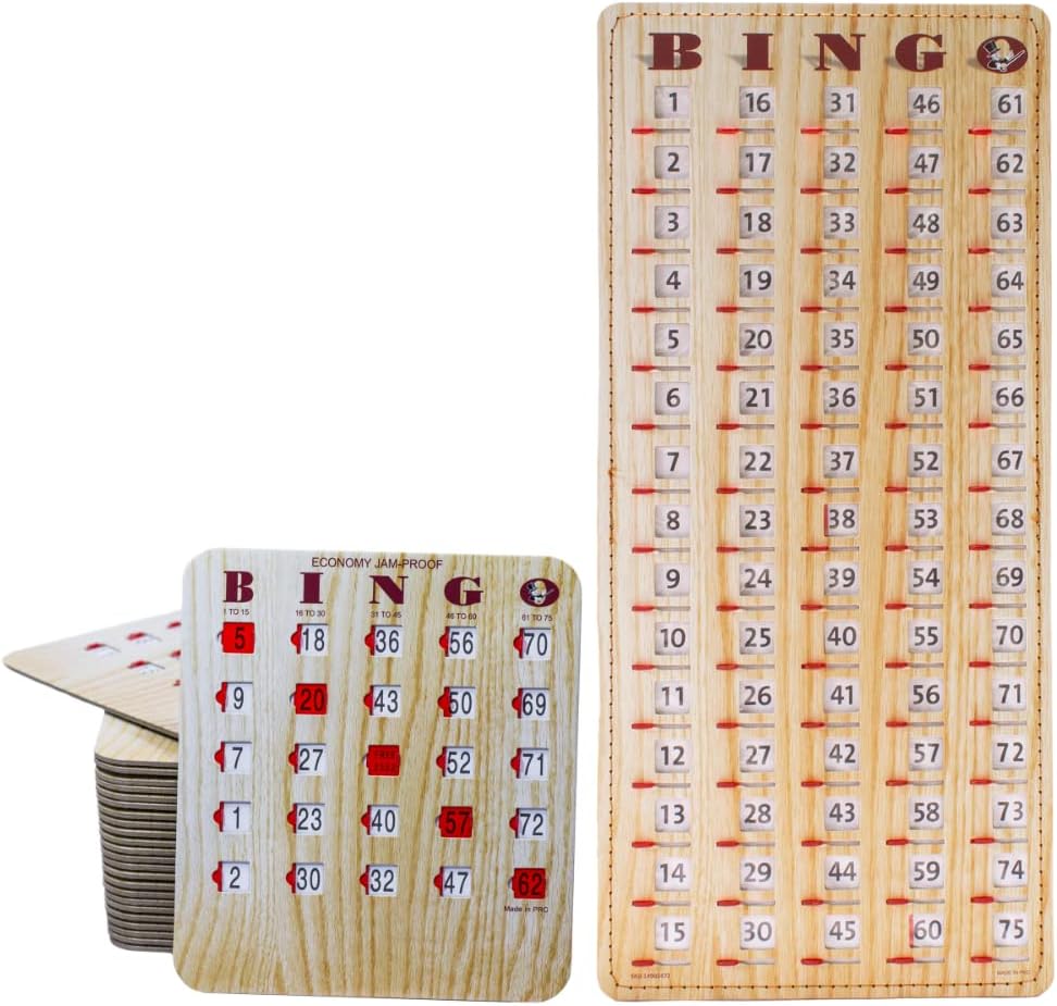 MR CHIPS 50 tarjetas de bingo con ventanas deslizantes y tablero ma...