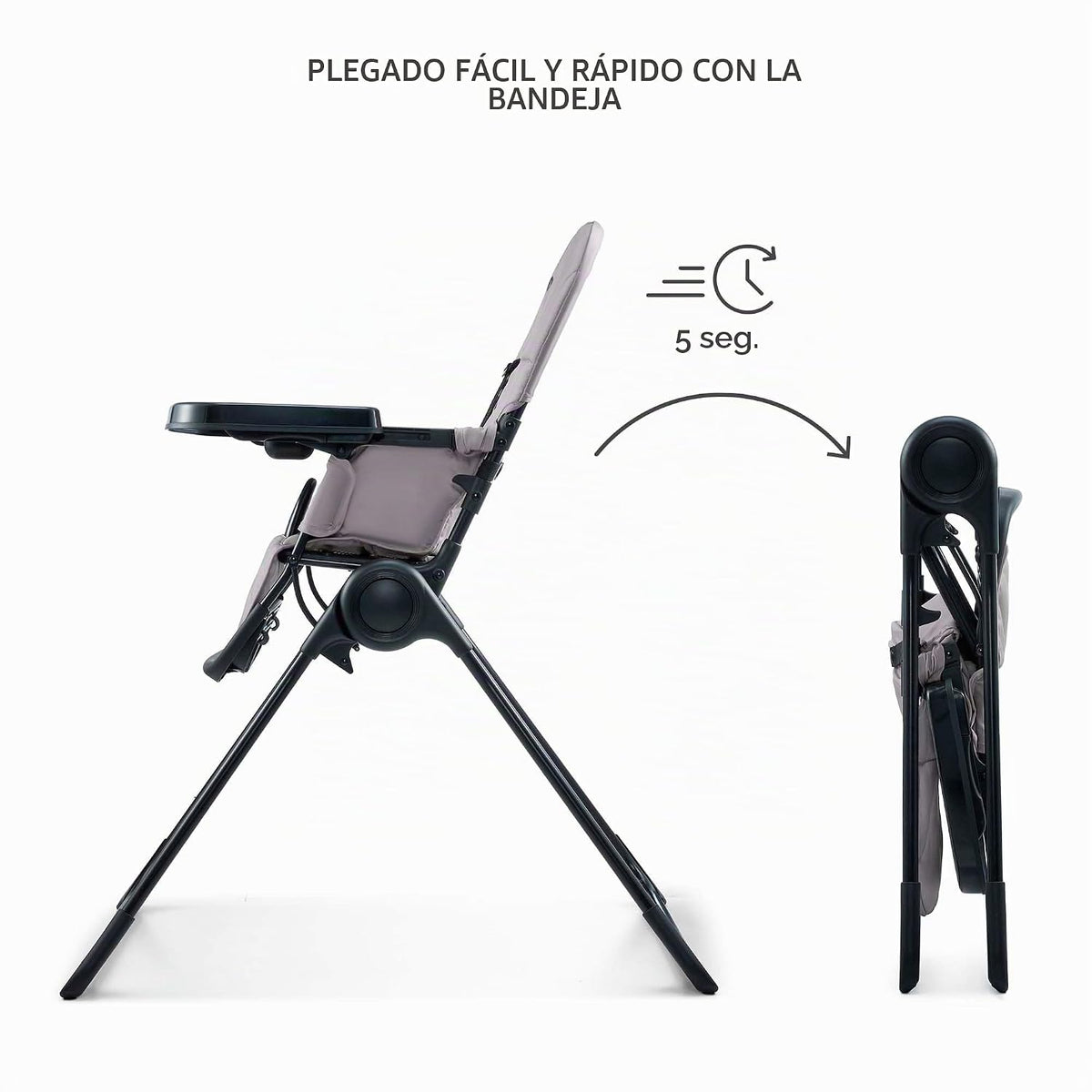 Kinderkraft BINCI Silla alta plegable, ligera, 11 libras, compacta...