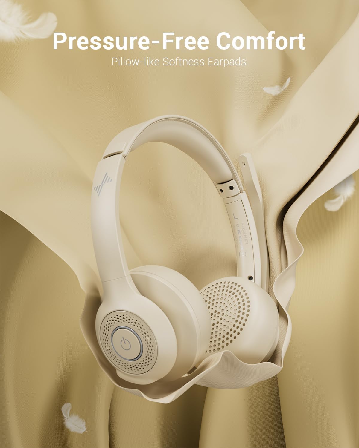 JIAMQISHI Auriculares de oficina Bluetooth V5.2 en color albaricoqu...