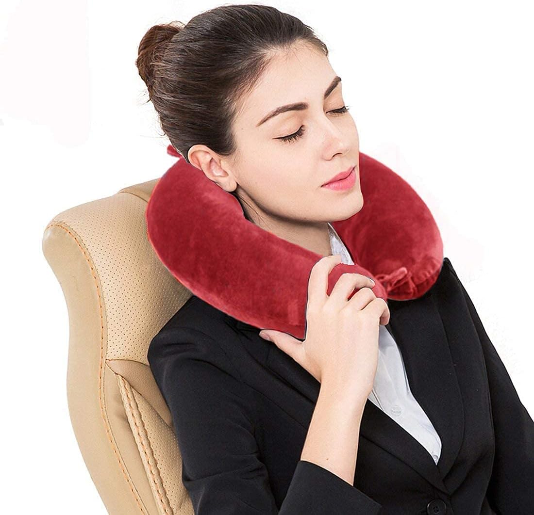 GDEOUP Almohada de viaje - Almohada de cuello de espuma viscoelásti...