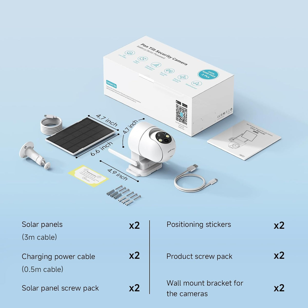Oculview Cámaras de seguridad solar 2K inalámbricas para exteriores...