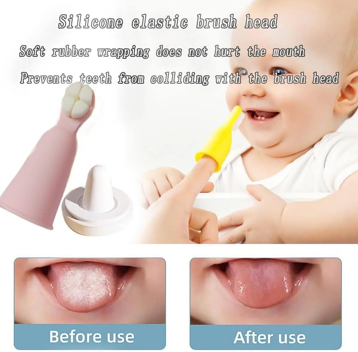 FOREVIVE Cepillo de dientes para bebés y niños pequeños de 0 a 3 añ...