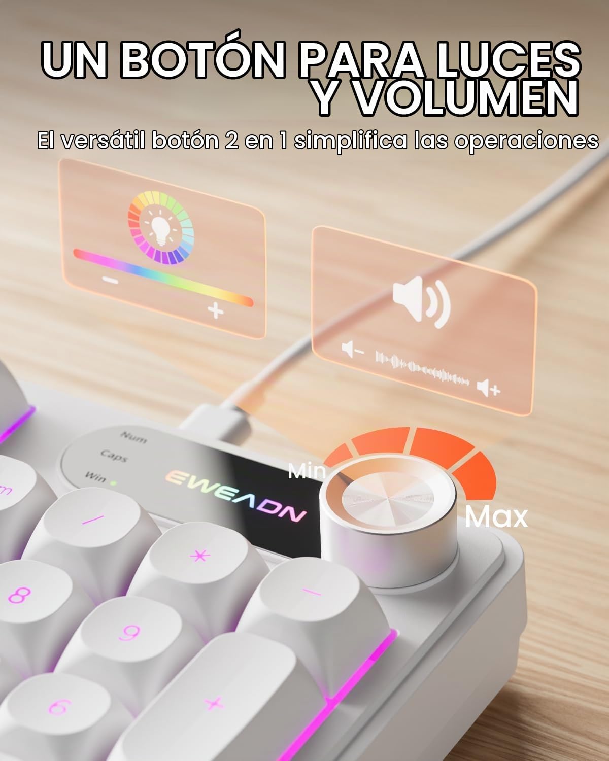 Combo de teclado y mouse con cable EWEADN con reposamuñecas desmont...