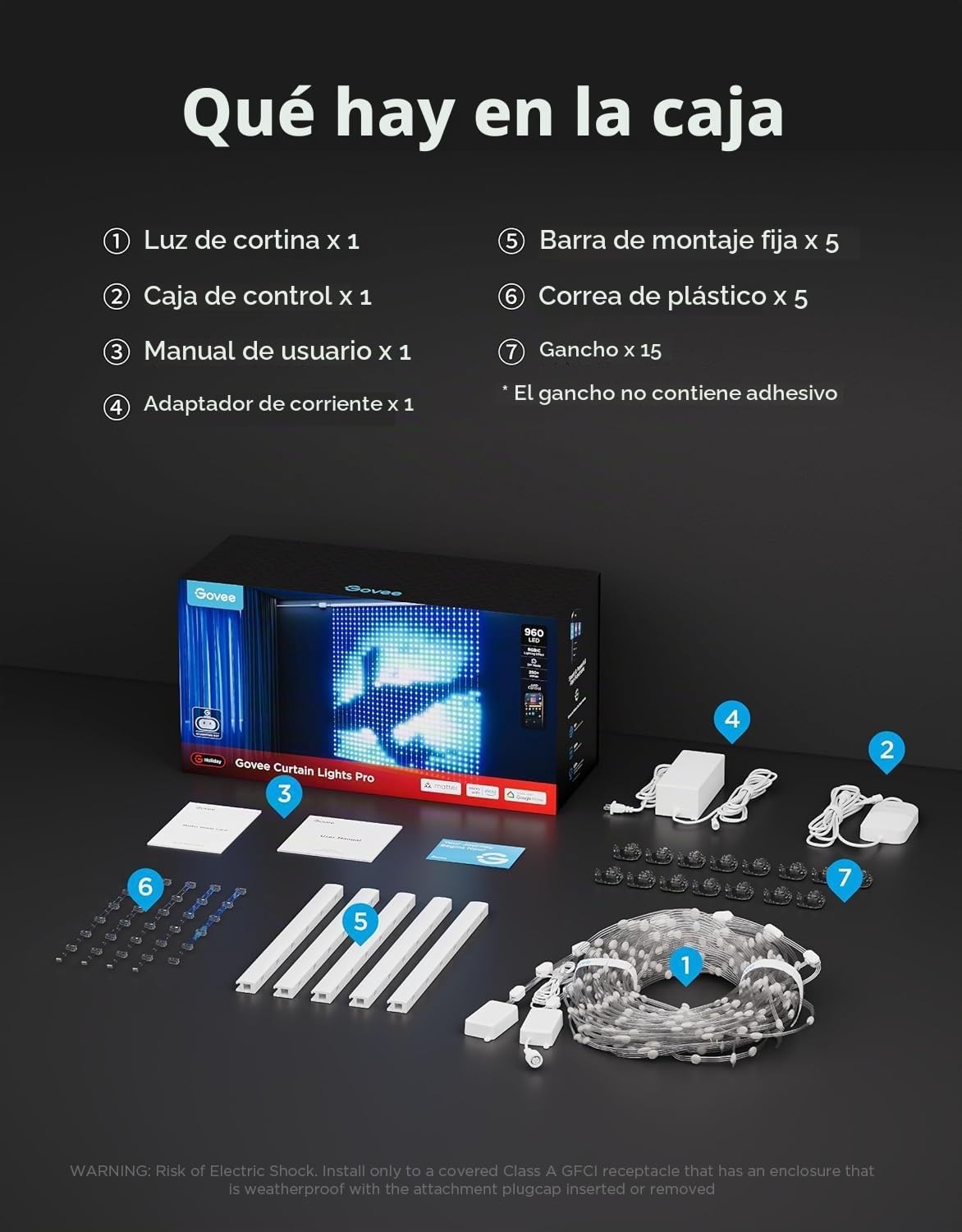 Govee Luces de Cortina Pro, 960 LEDs Mejorados Inteligentes que Cam...