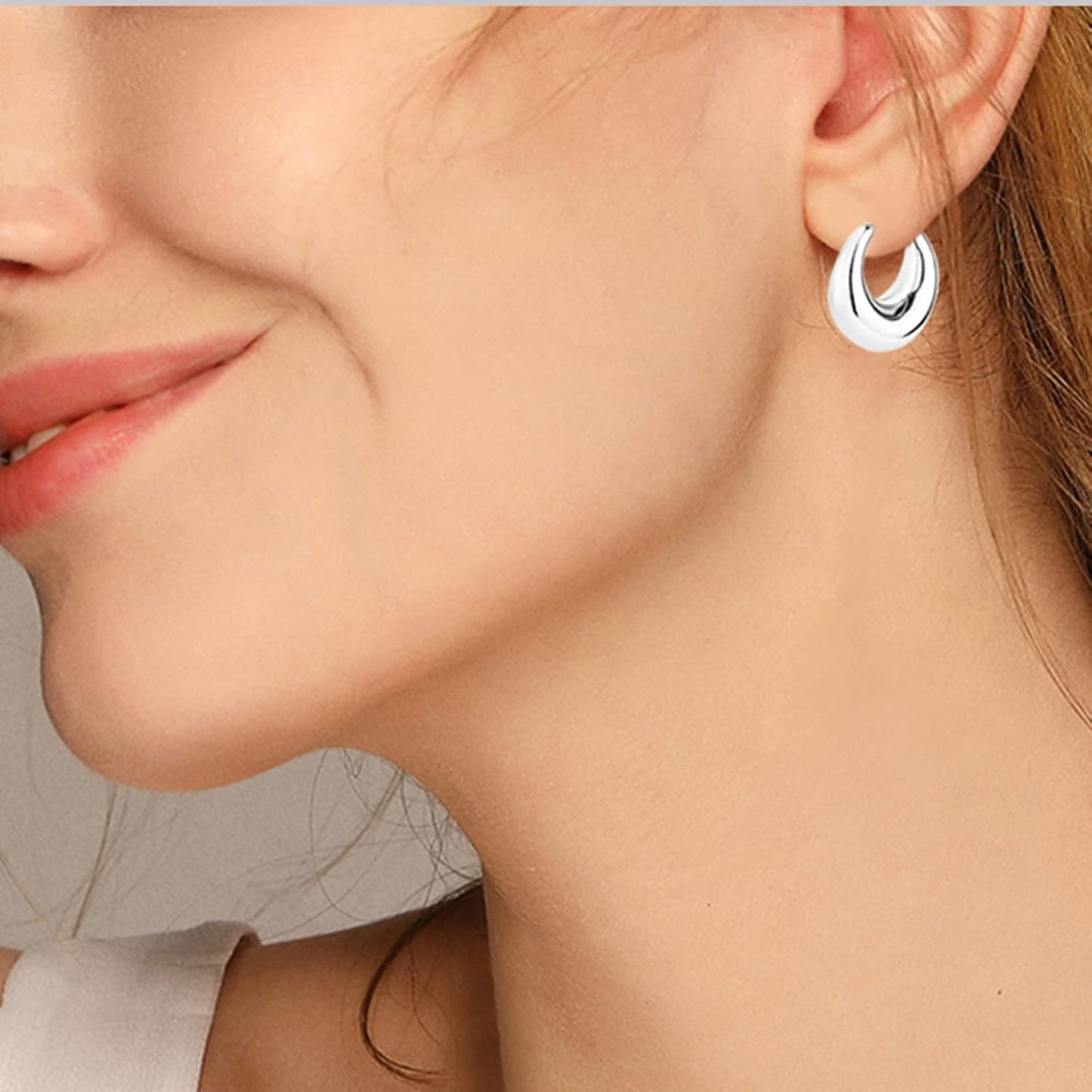 6 pares de aretes de aro chapados en oro de 14 quilates para mujer,...