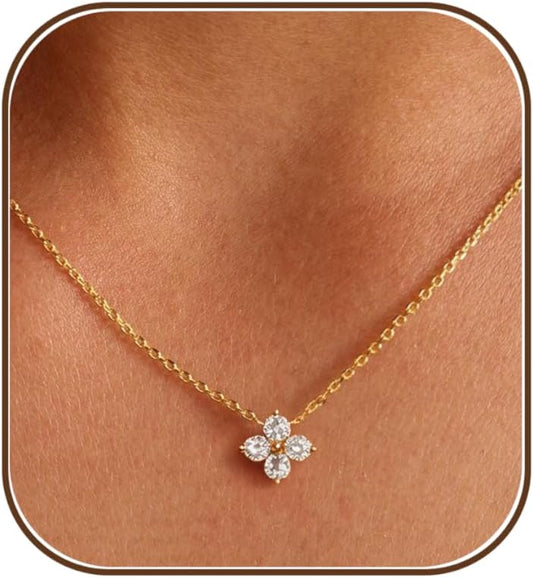 XIXINI Collar de oro para mujer, delicado collar con colgante de tr...