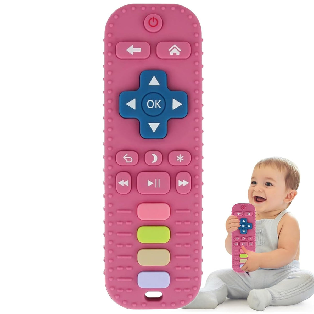 Fu Store Juguetes de dentición de silicona para bebés y niños peque...