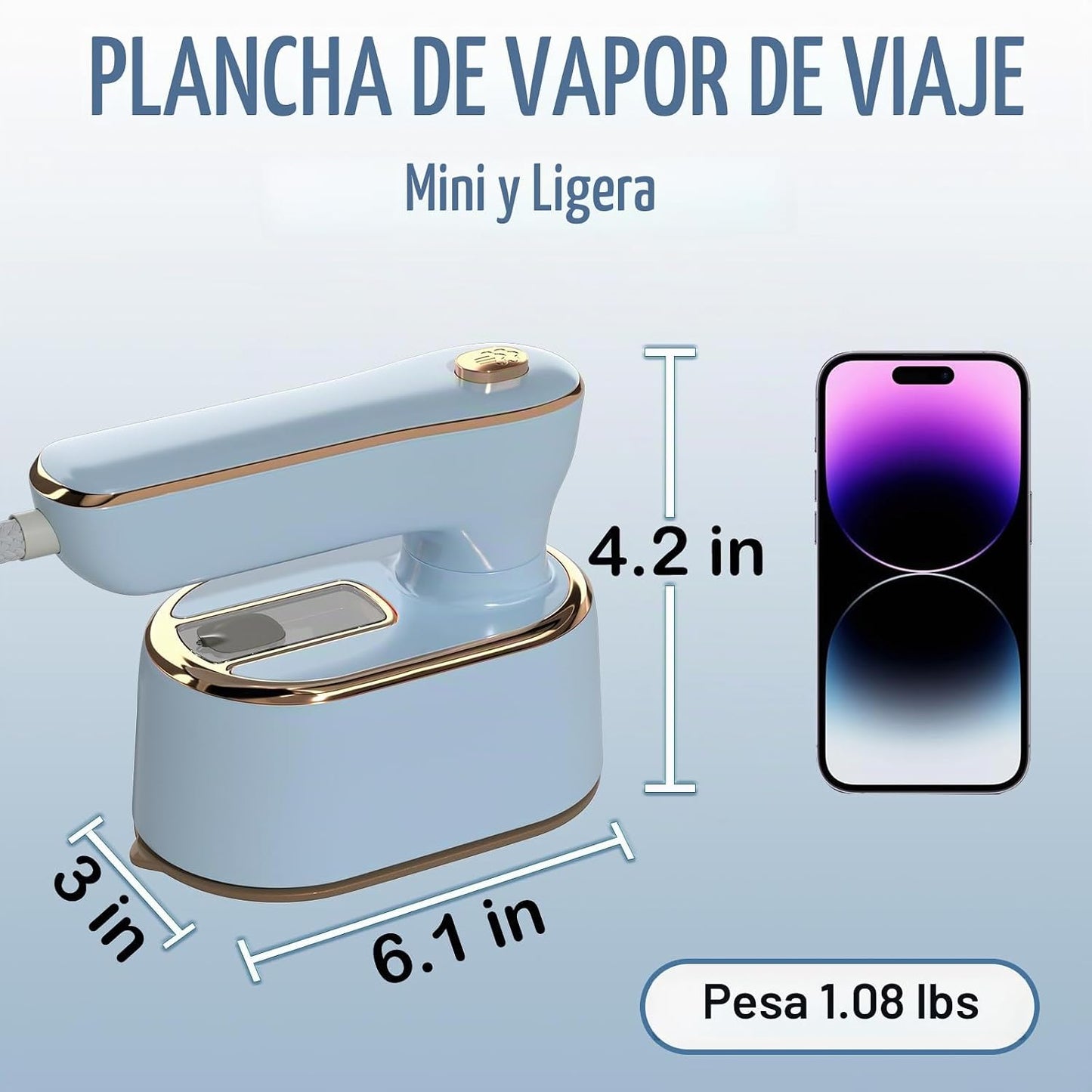 Plancha de Vapor de Viaje para Ropa Mini - Máquina de Planchar Port...