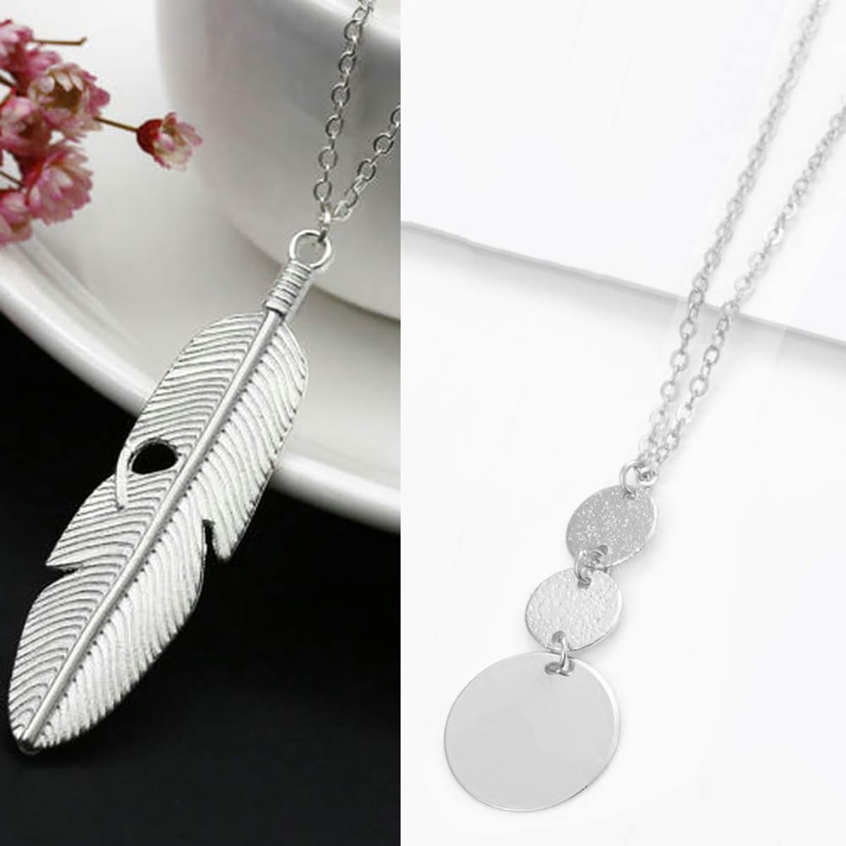 YQZIYOU Collares largos para mujer, collar con colgante de moda, ba...