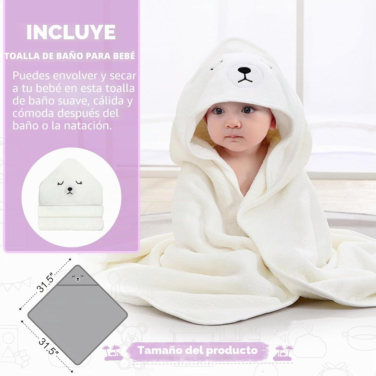 MoreFeel Bañera plegable para bebé recién nacido con termómetro y 1...
