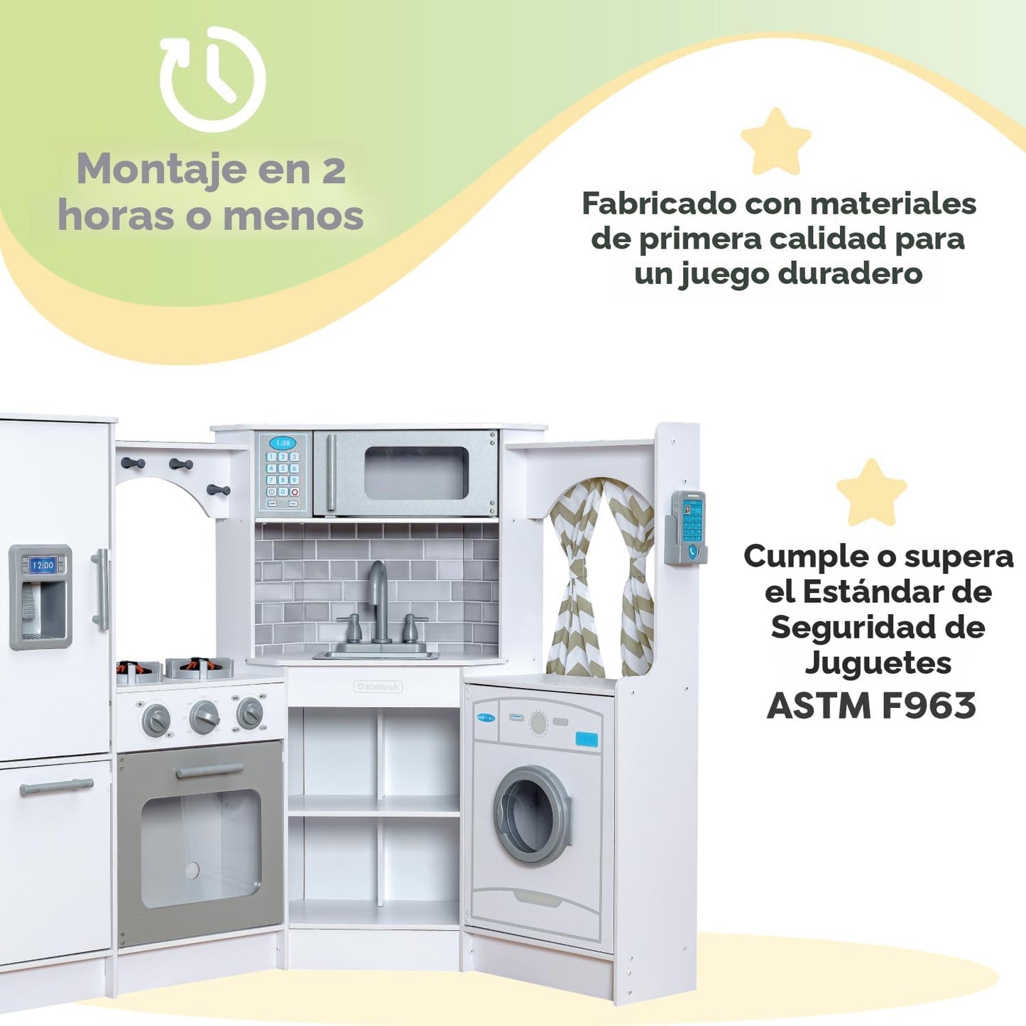KidKraft Ultimate - Cocina de madera de esquina con luces y sonidos...