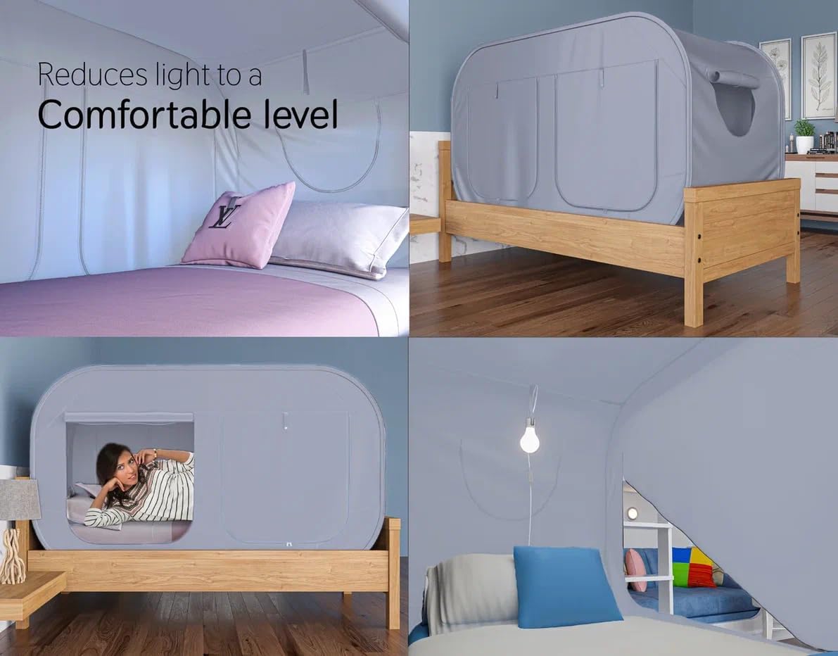 Skywin TidyFriend - Tienda de campaña para cama doble, toldo de pri...