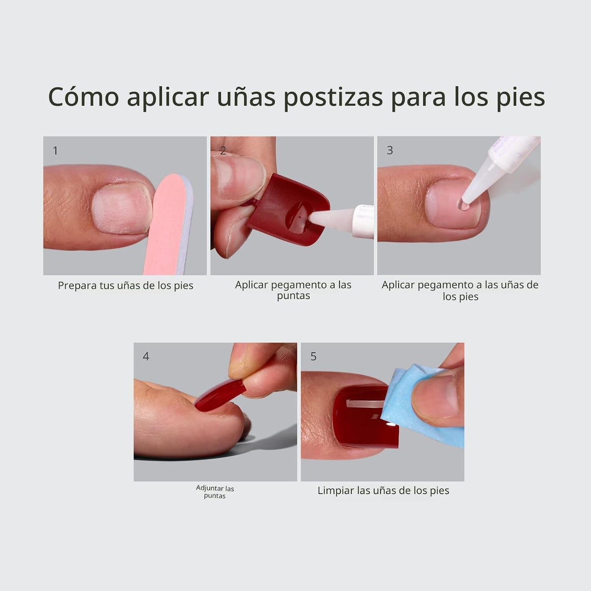 BTArtbox Uñas a presión, Pure Chic, Squoval corto, blanco, 32 unida...