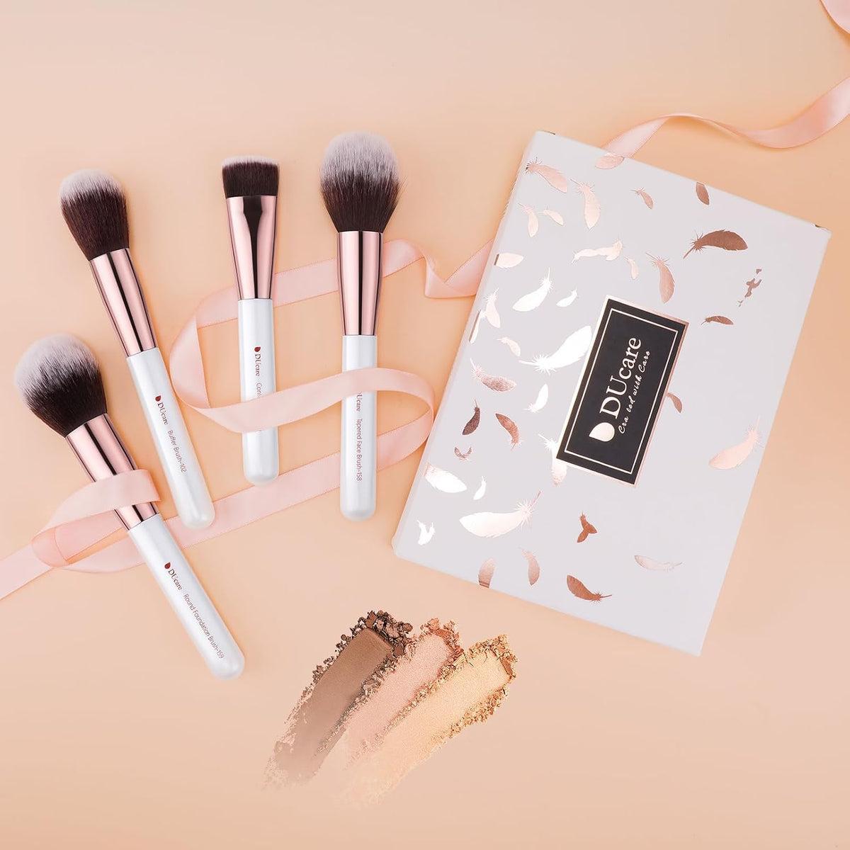 DUcare Juego de brochas de maquillaje profesionales, 27 piezas, bro...