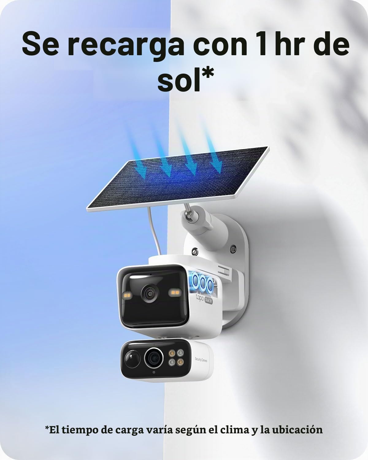 Tapo Cámara de seguridad con batería de seguridad de doble lente 2K...