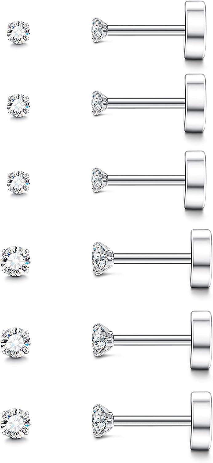Fansilver Pendientes hipoalergénicos de 0.71 oz con parte trasera p...