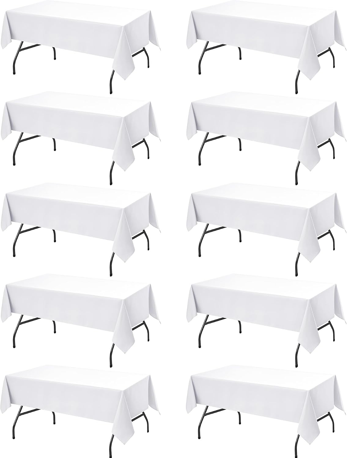 Dailyset Paquete de 10 manteles blancos para mesas rectangulares, 6...