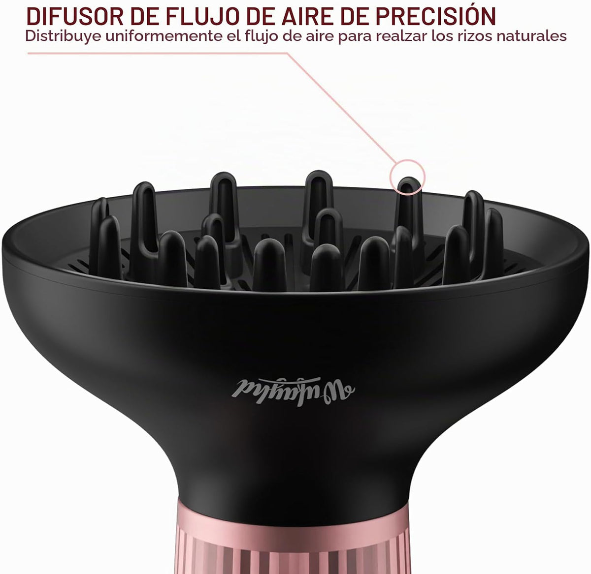 Secador de pelo difusor para cabello rizado, mejora los rizos y dif...