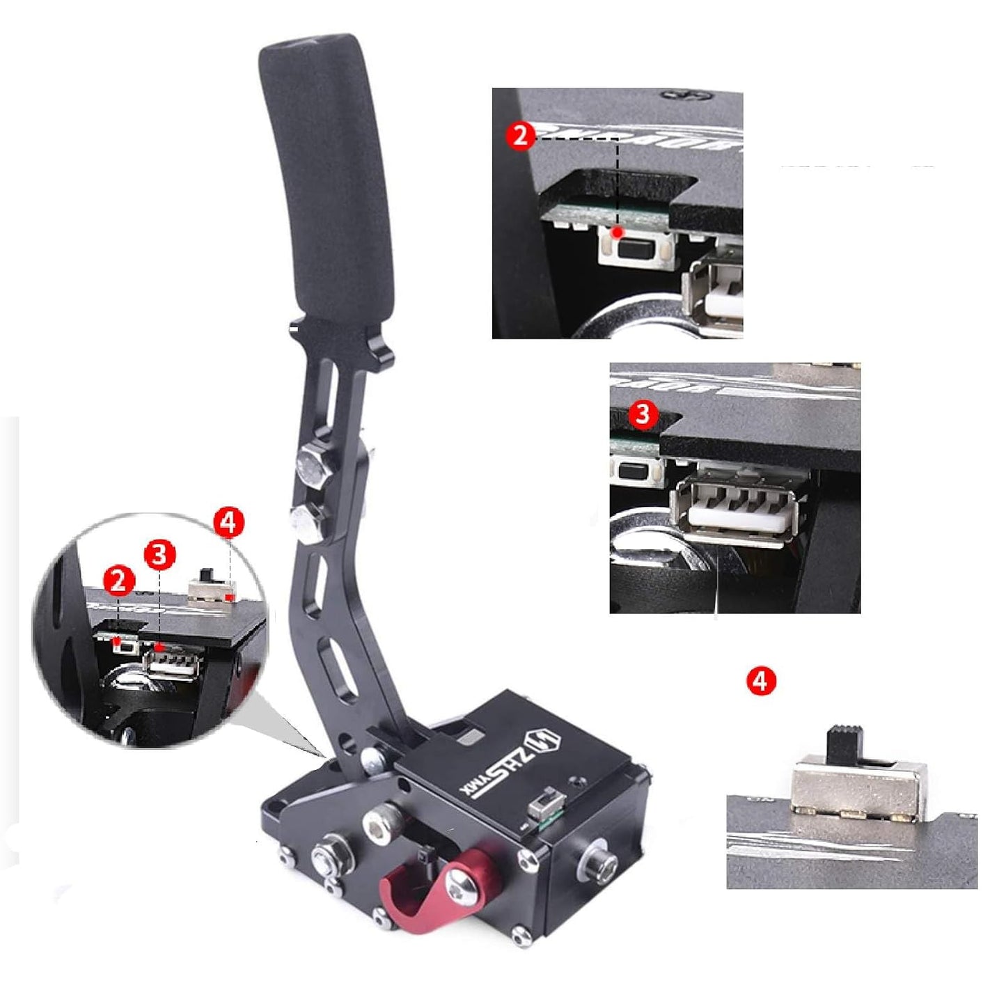 Freno de mano USB ZHSYMX para PS4\/PS5 y PC para juegos de carreras...