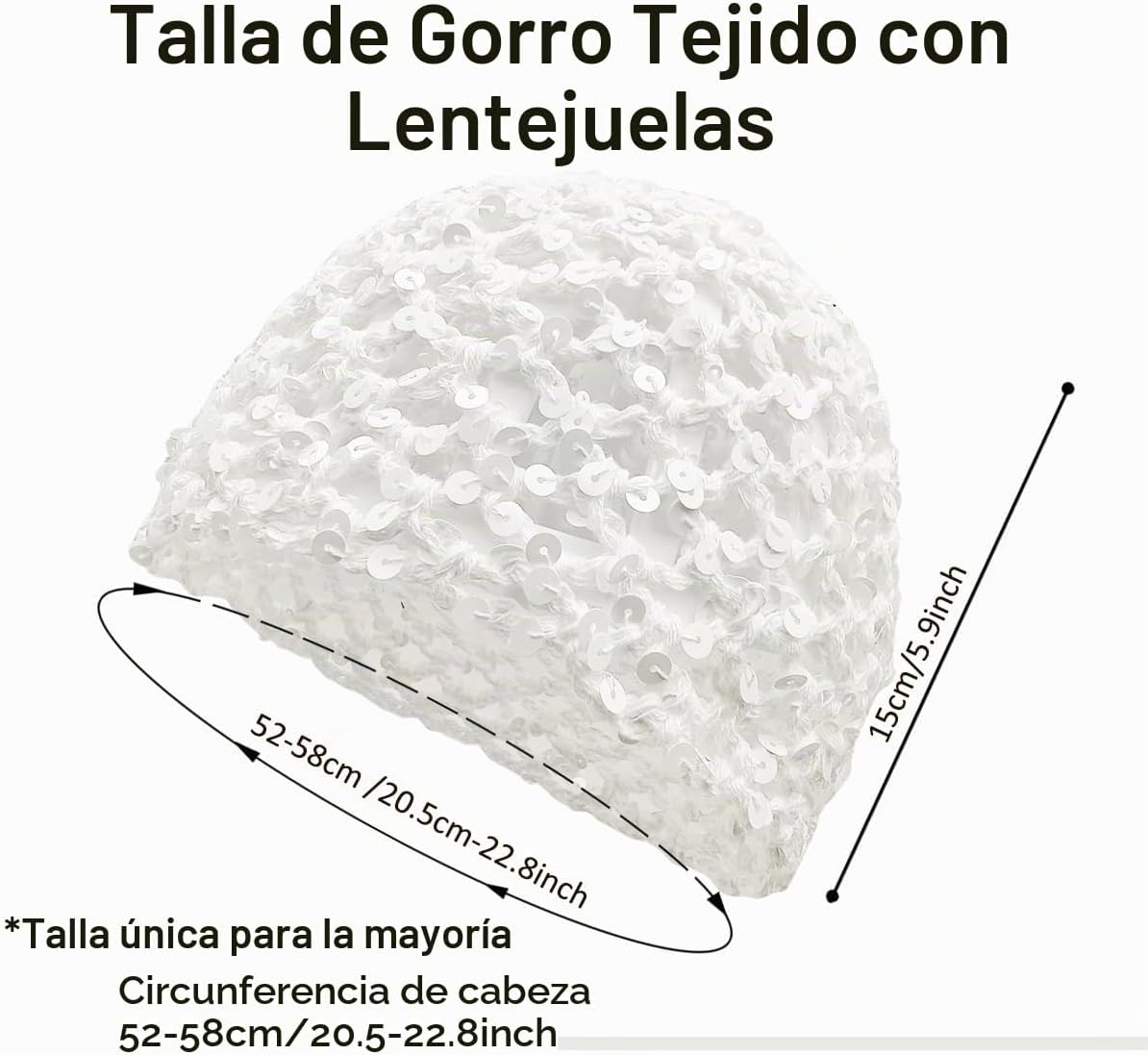 IDOLPET Gorro de verano hecho a mano con lentejuelas de ganchillo p...