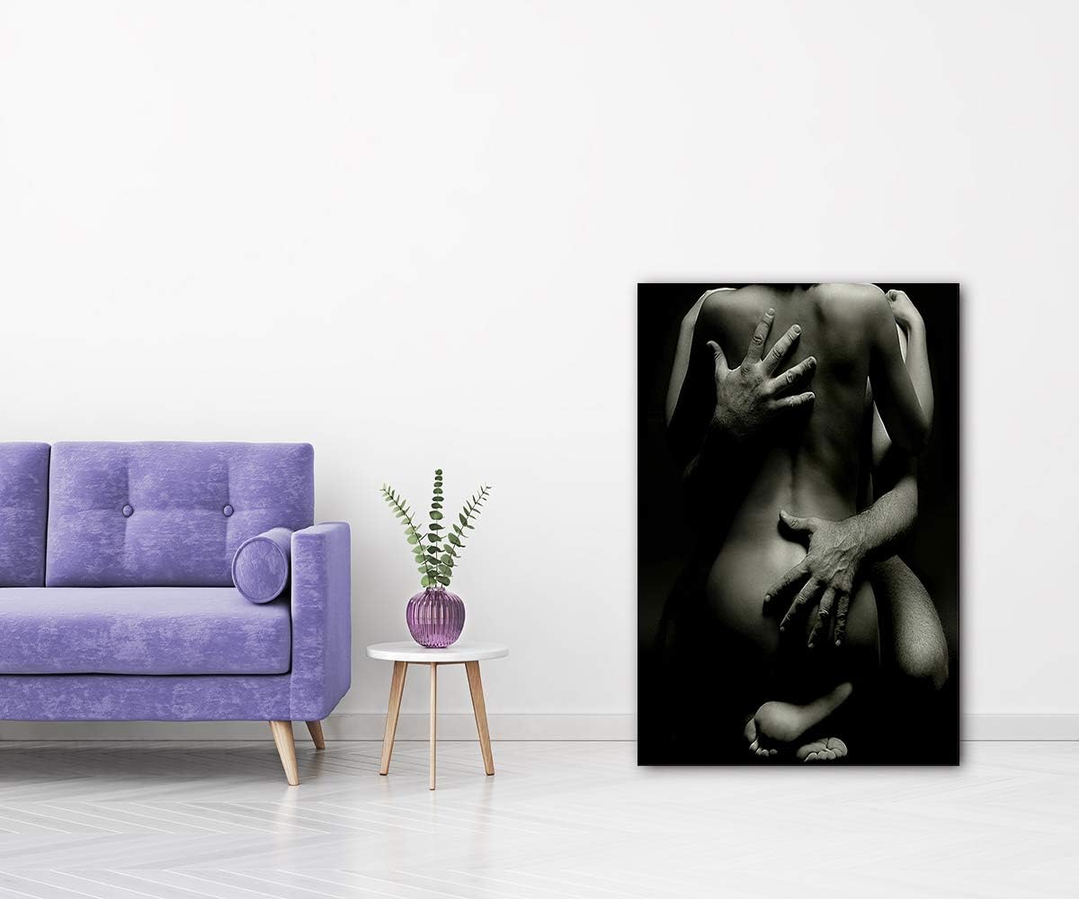 MAMAGO Arte de pared sexy en blanco y negro, lienzo abstracto de ho...