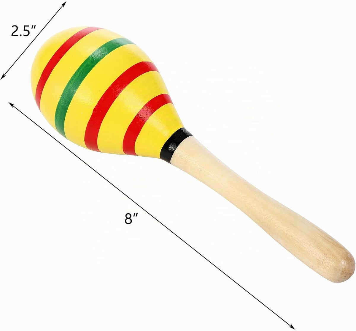 Hedume Paquete de 12 maracas de madera para festivales, 8 pulgadas,...