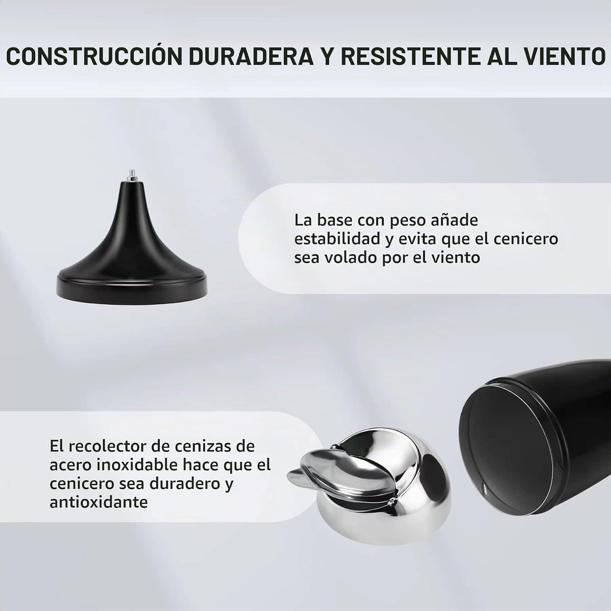 Anfrere Cenicero de pedestal ajustable sin humo a prueba de viento...