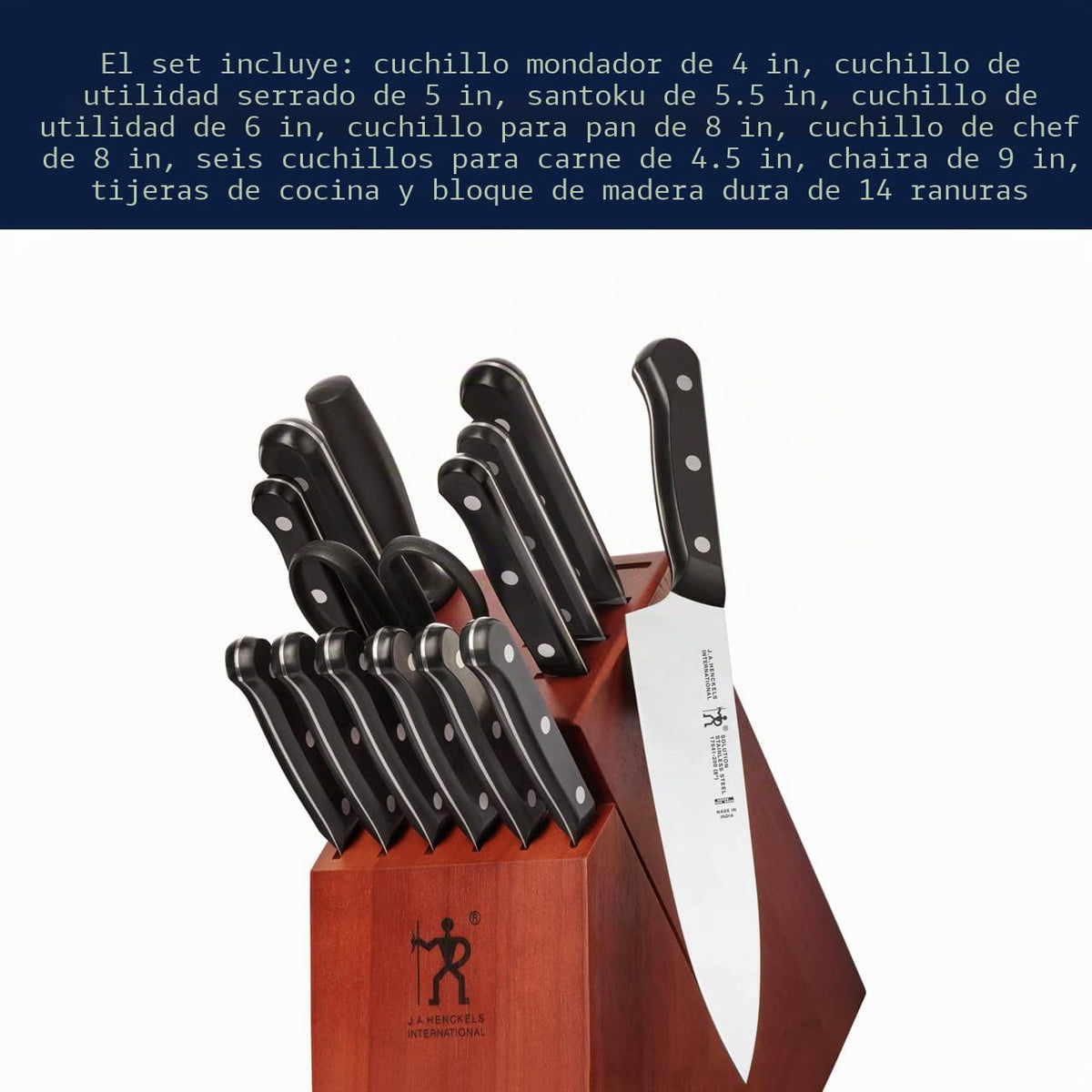 Henckels Solution - Juego de cuchillos de 15 piezas, afilado para |...