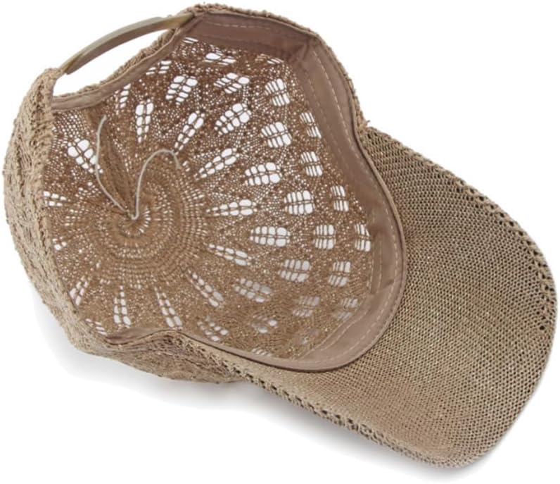 FASHIXD Gorra de béisbol de malla tejida para mujer, gorra de camio...