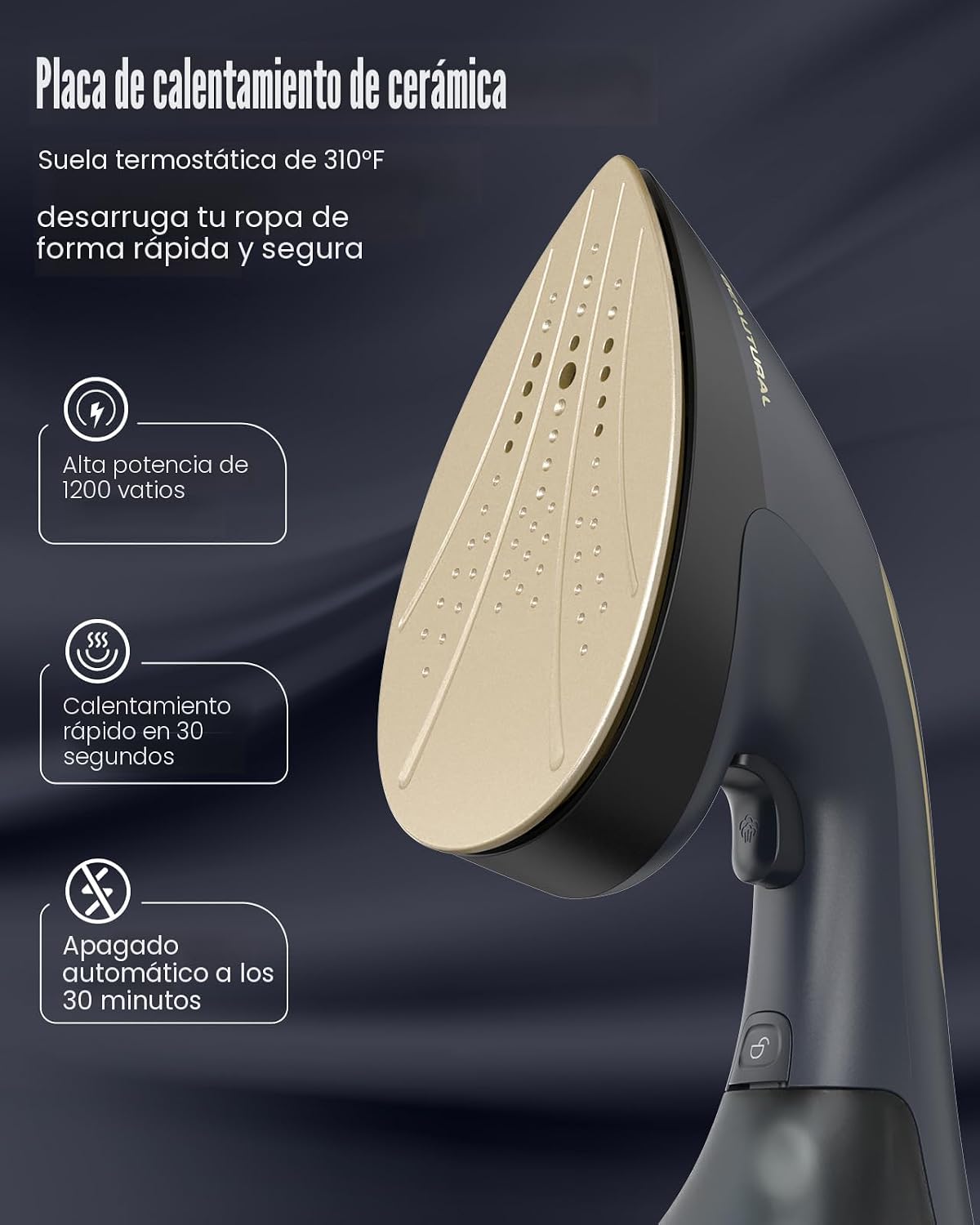 BEAUTURAL Vaporizador para ropa, vapor y plancha 2 en 1, potente re...