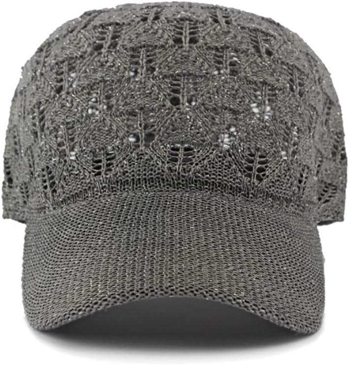FASHIXD Gorra de béisbol de malla tejida para mujer, gorra de camio...