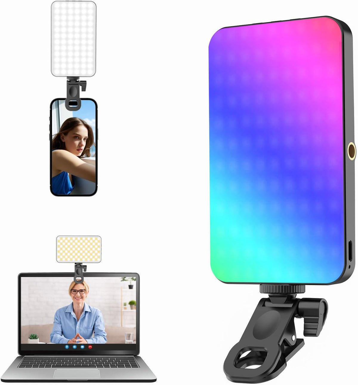Luz para selfie portátil de 5000 mAh para iPhone: luces de relleno...