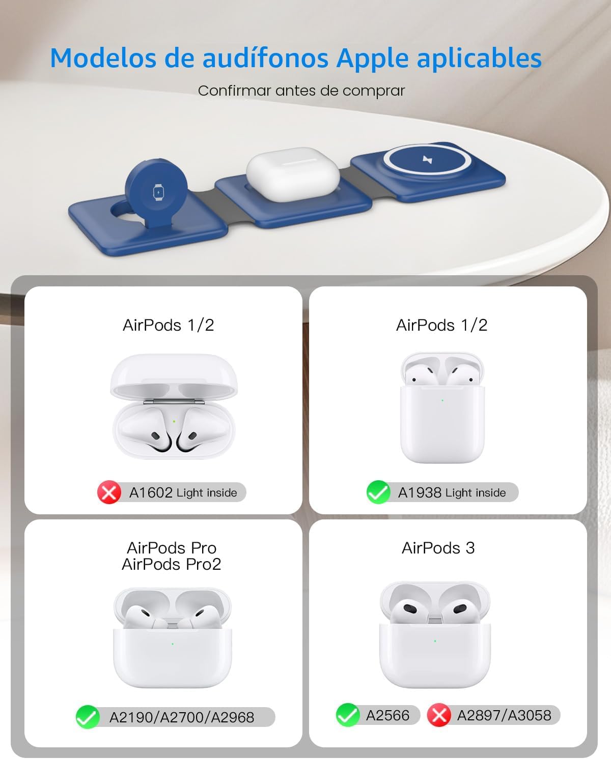 Iseyyox Estación de carga para dispositivos Apple \u2013 Base de ca...