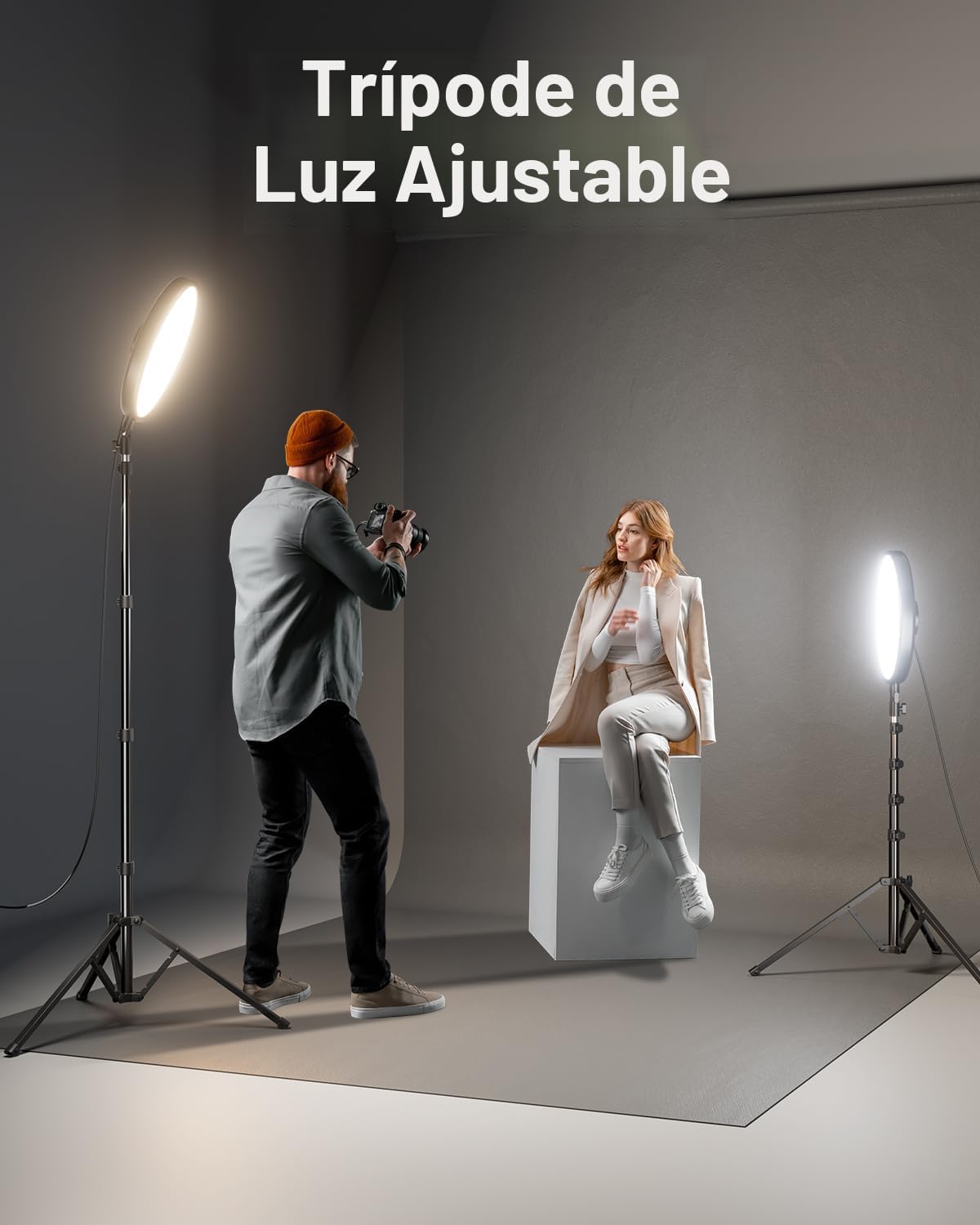 Weilisi Anillo de luz grande con soporte, trípode de 72 pulgadas co...