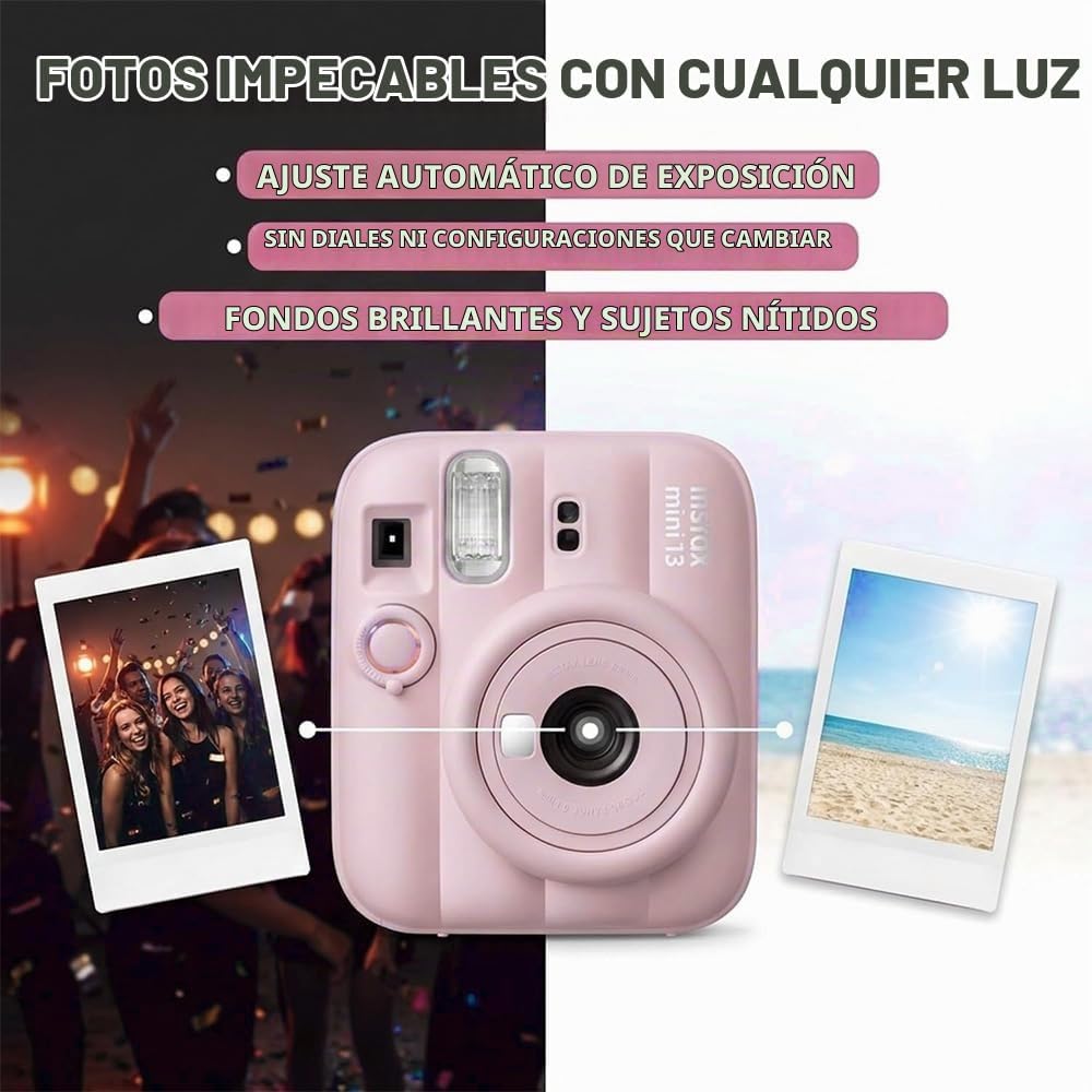 Cámara instantánea Fujifilm Instax Mini 13 Candy Pink con película...