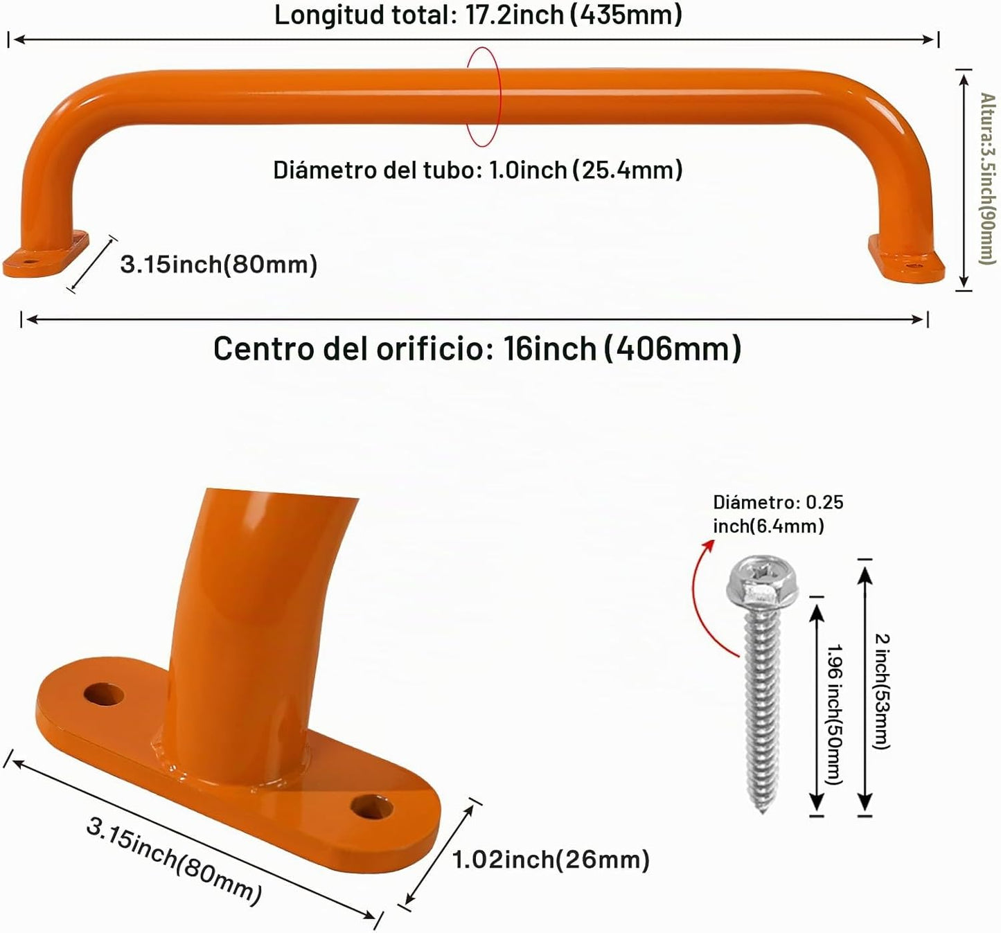 Purife 6 Piezas Manijas de Seguridad para Patio de Juegos Naranja d...