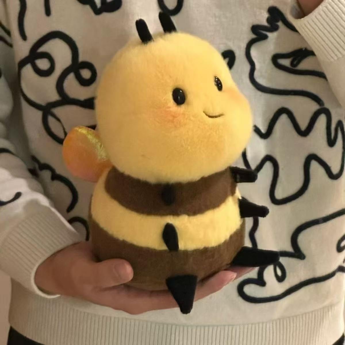 RHHSSE Peluche de abeja sonriente gordita, juguete de peluche suave...