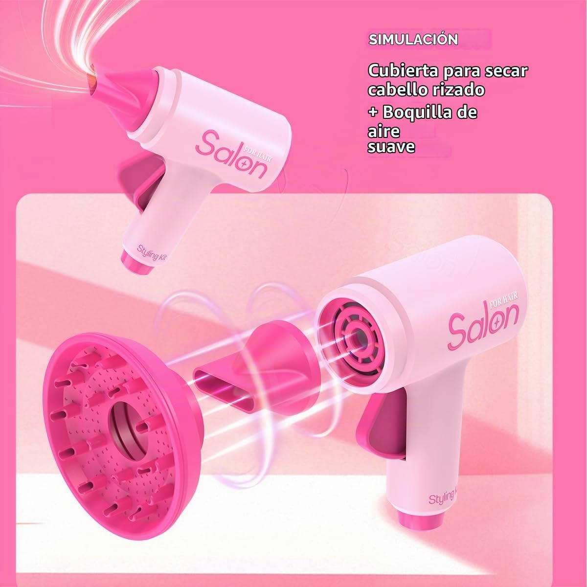 Juego de maquillaje de tocador de peluquería para niñas, regalos de...