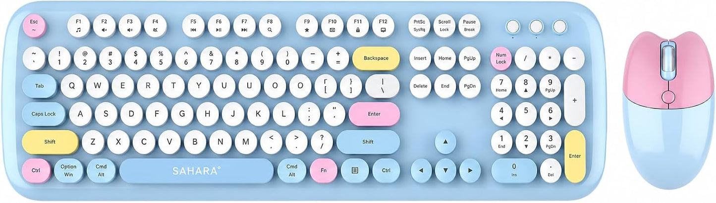 SaharaCase - Combo de teclado y mouse inalámbricos con clic silenci...