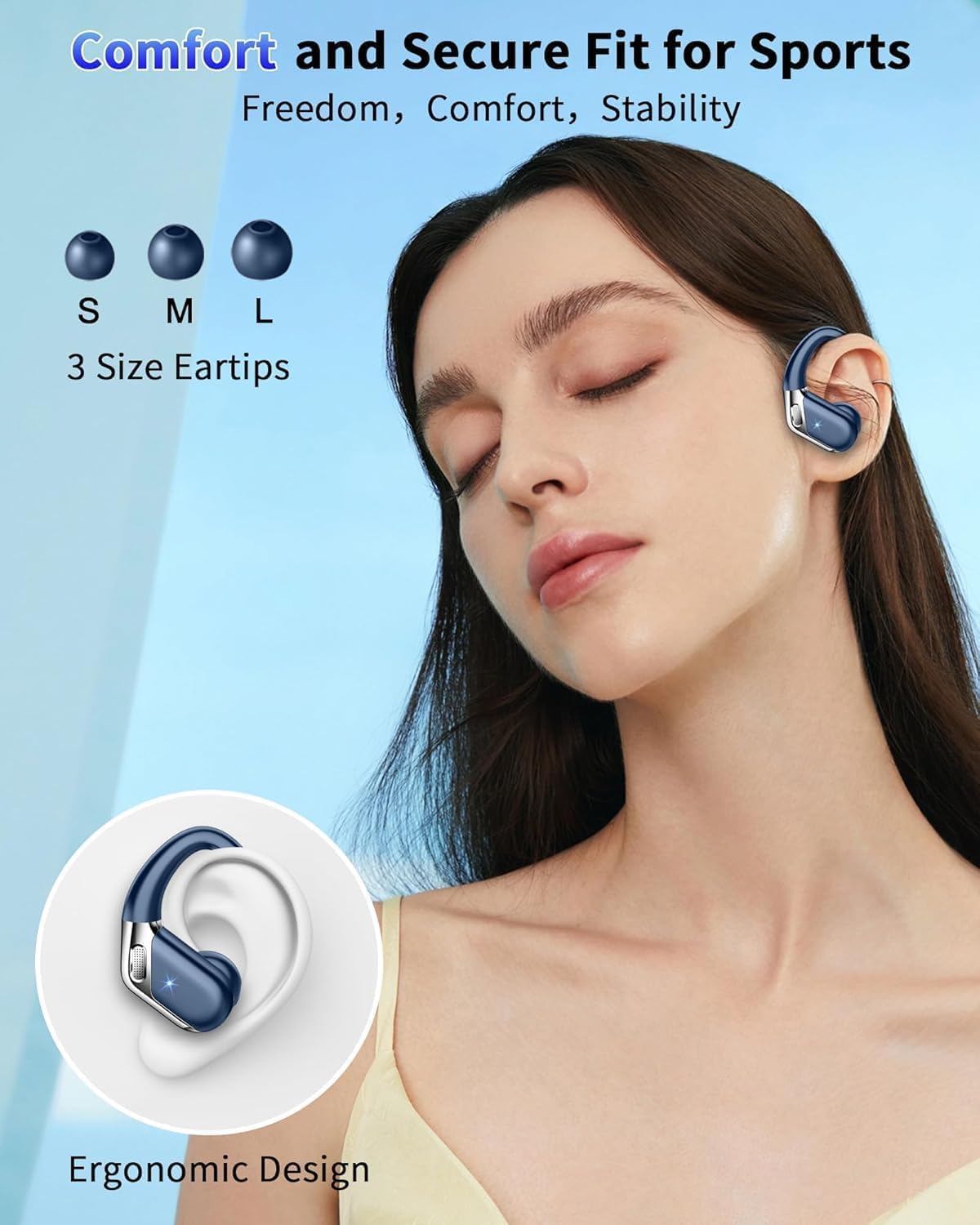 Matast Auriculares inalámbricos, Bluetooth 5.4 deportivos, sonido d...